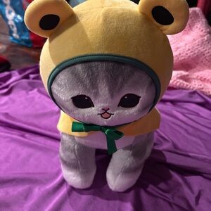 Mofusand Frog Cat Big Plush doll 28cm Stuffed toy Kaeru Nyan Parade Yellow 2024